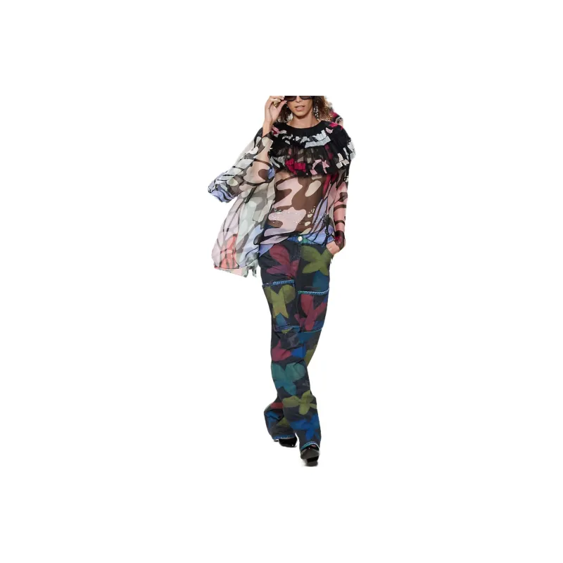 CHANEL SS22 Chiffon Shirts Women's Multicolor-0