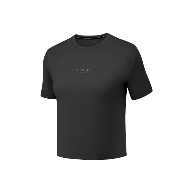 Skechers GODRI Regular T Shirt Women's Carbon Black-0