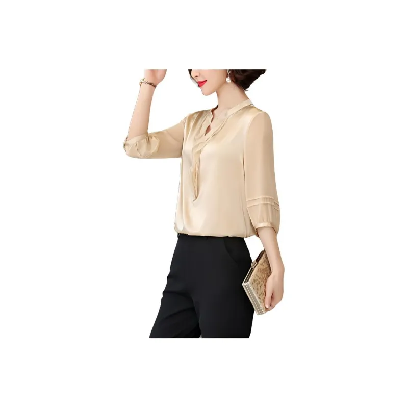 Yi Mengyuan Satin Silk Shirt Women's-6