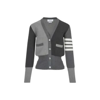 THOM BROWNE 4 Bar Colour Block Cardigan