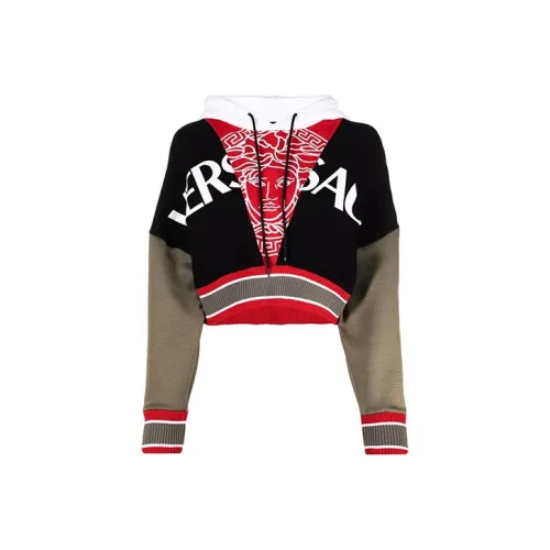 VERSACE Logo Hoodie 'Khaki/Black/Red/White'