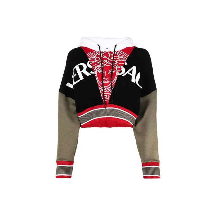 VERSACE Logo Hoodie 'Khaki/Black/Red/White'-0