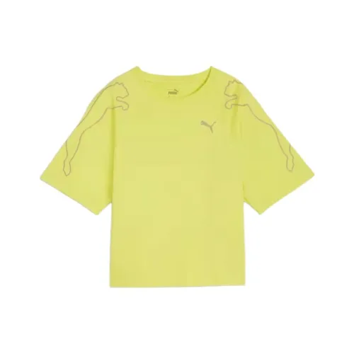 PUMA MOTION Cat T-Shirt Women's Green Yellow