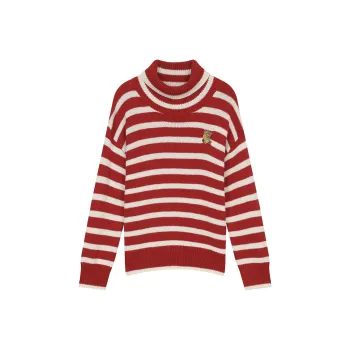 ELF SACK Sweater Women's Red White Stripes