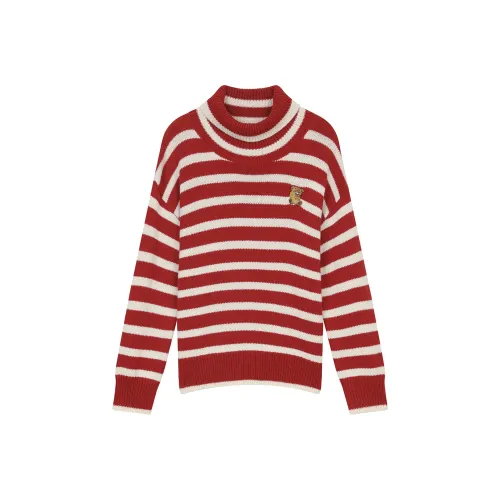 ELF SACK Sweater Women's Red White Stripes