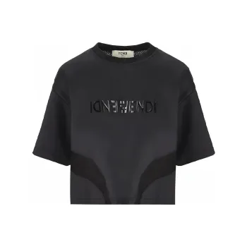 Fendi Logo Printed Crewneck T Shirt