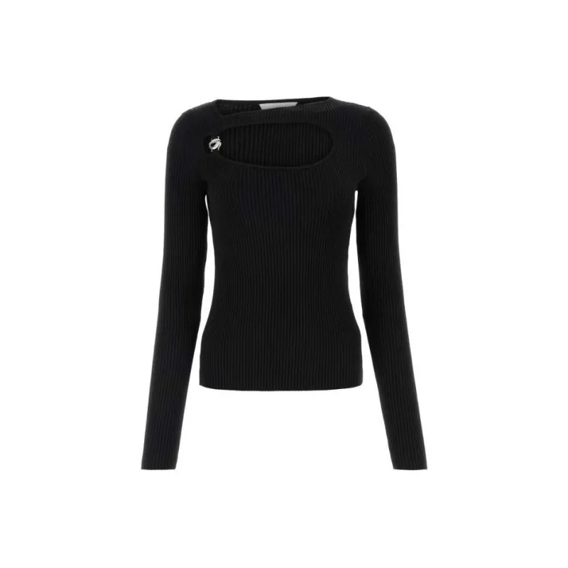 COPERNI Long Sleeved Cut Out Detailed Ribbed Knit Top-0