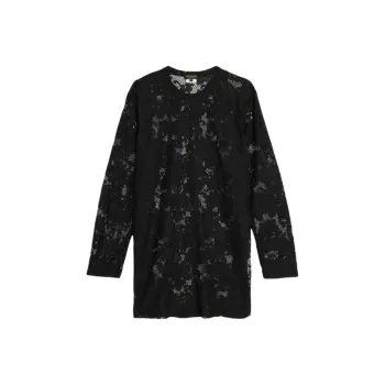 COMME DES GARCONS SHIRT Polyester Raschel Lace 2 Garment Washed T Shirt 'Black'