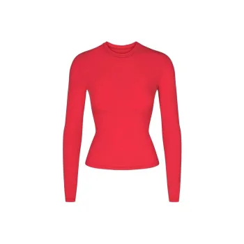 Skims COTTON Collection T Shirts Women's Red/Red