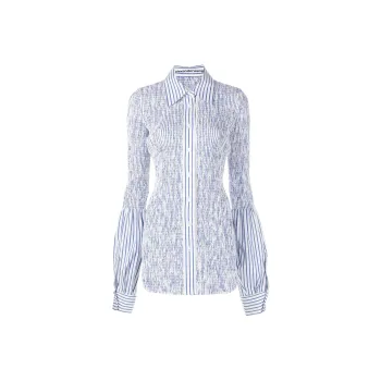 Alexander Wang Shirred Stripe print Longline Shirt