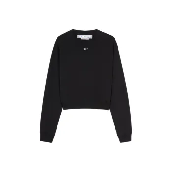 OFF WHITE Women's OFF Stamped Cropped Sweatshirt Black/White