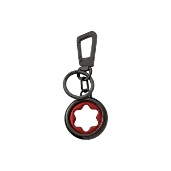 MONTBLANC Steel, Leather, Stainless Steel, Aluminum, Brass Keychains Unisex Black