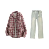 Red White Plaid+Yellow Mud
