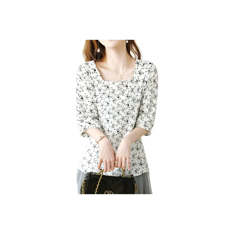 Wbwq Shirt Women's White Base Floral-0