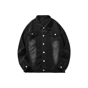 SIL VITIN Denim Jacket Unisex Distressed White Black