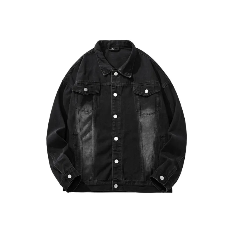 SIL VITIN Denim Jacket Unisex Distressed White Black-0