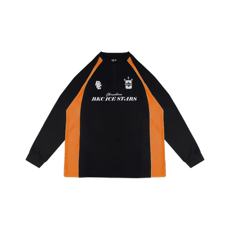 BKCXZICE Basketball Jerseys Unisex Black & Orange-0