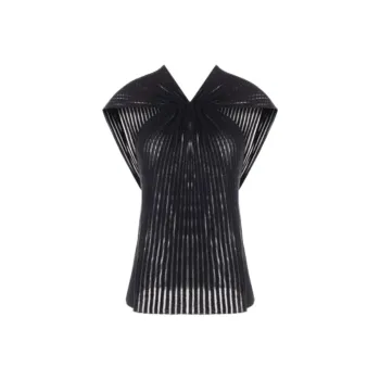 SAINT LAURENT Criss Cross Sleeveless Ribbed Top