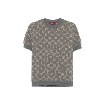 GUCCI Monogrammed Intarsia Short Sleeved Jumper
