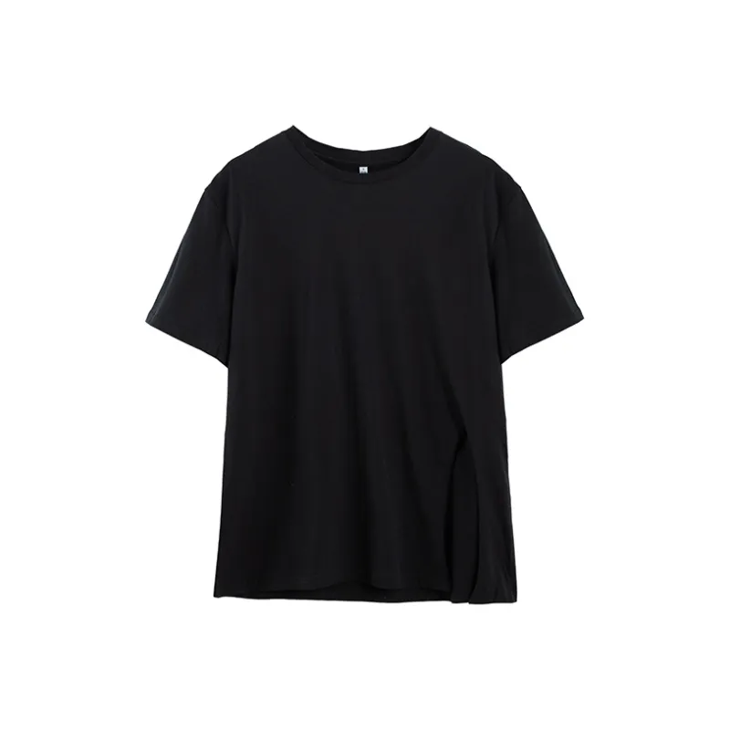 Merry City Drop Shoulder Sleeve T Shirt Women's Black-0