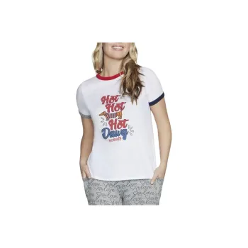 Skechers BOBS Hot Dawg Ringer T-Shirt Women's White