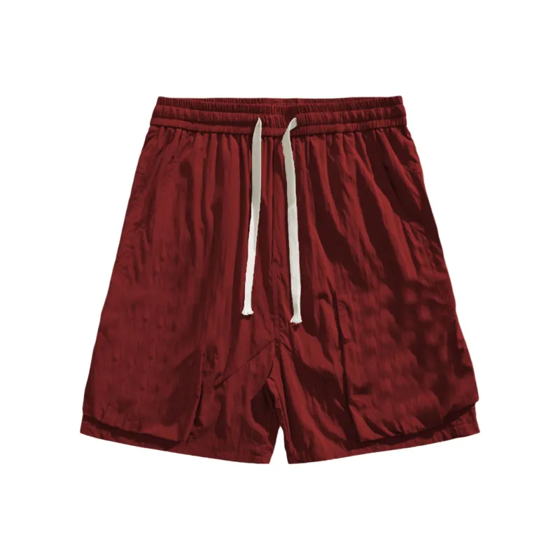 MIIRACER Casual Shorts Unisex Dark Red-1