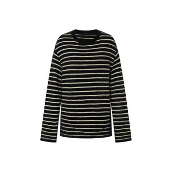 MOCO Sweater Women's Black White Stripes