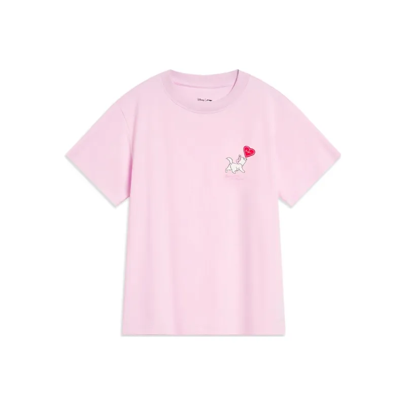 LiNing x Disney Sports Trend Series T Shirt Women's Cherry Blossom Pink-0