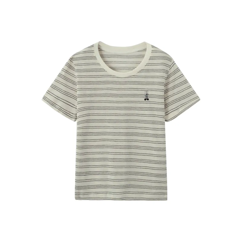 TEME T Shirts Women's Black White Stripes-0