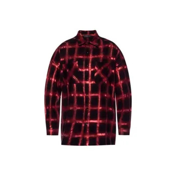 AMIRI Glitter Plaid Oversized Shirt 'Black'
