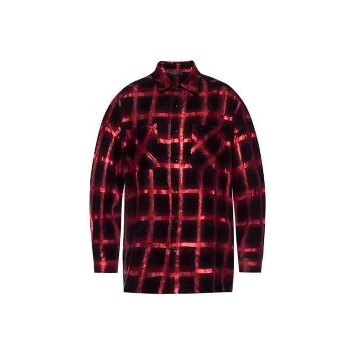 AMIRI Glitter Plaid Oversized Shirt 'Black'-0