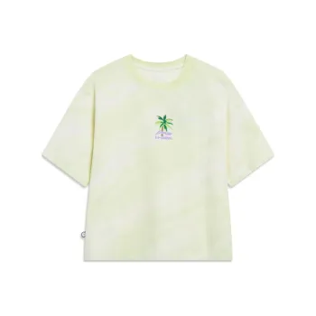 LINING Sports Life Collection T Shirts Women's Light Fruit Green All Over Print