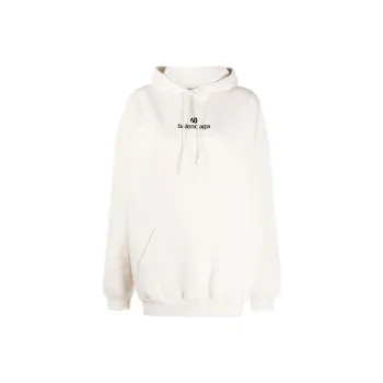 Balenciaga Sponsor Medium Fit Hoodie 'Chalky White/Black'