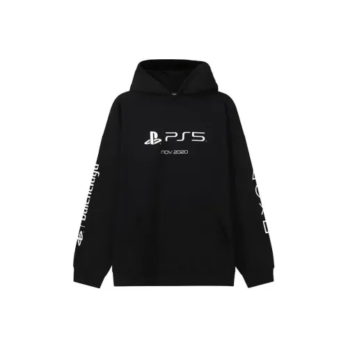 Balenciaga X PlayStation Oversize Cotton Hoodie Black