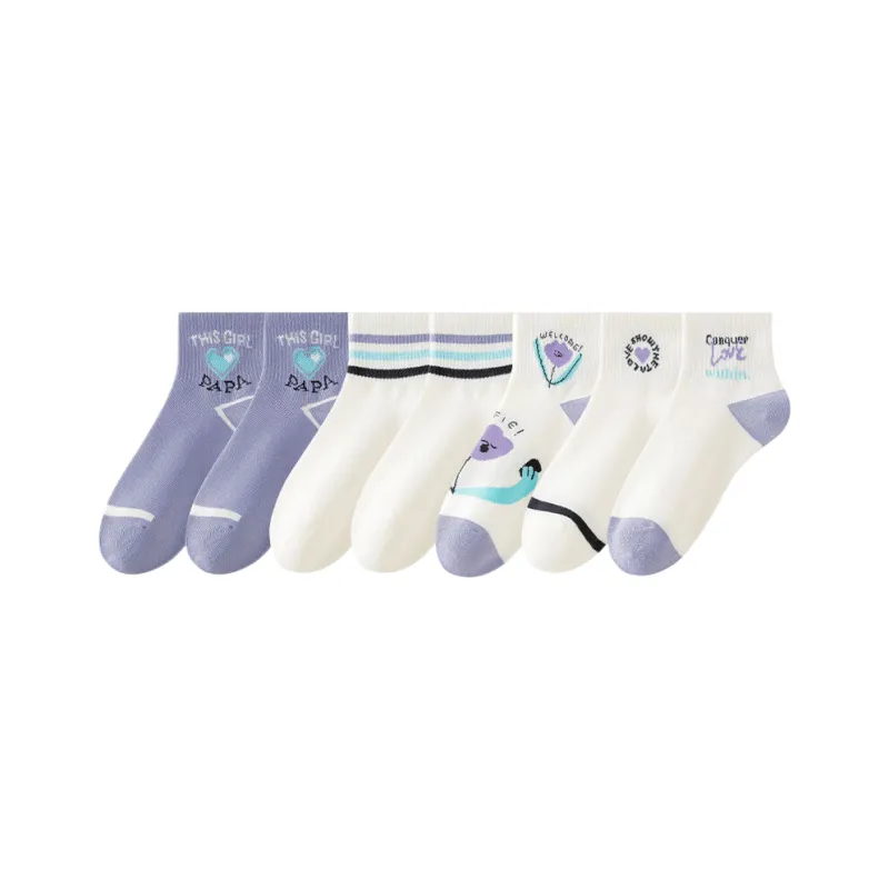 Cotton Gene Mid-Calf Socks Women's 5 Pack-43