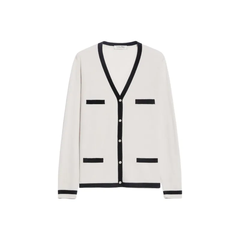 'S MAX MARA Kenya V Neck Buttoned Cardigan-0