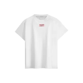 CALVIN KLEIN Drop Shoulder Sleeve T Shirt Women's Moon White