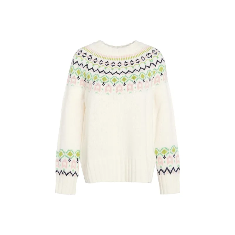 BARBOUR Melville Knitted Jumper Sweater Women's White-0