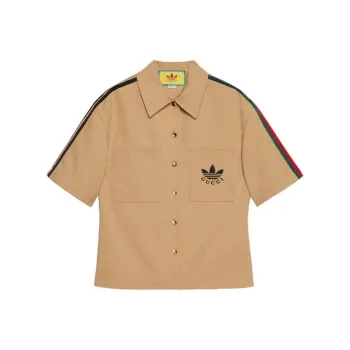GUCCI X Adidas Trefoil Jacquard Shirt Beige