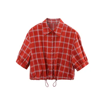 A Paradise For Awakening Shirt Women's Red Plaid