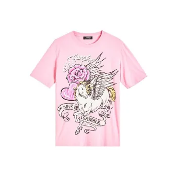 Ed Hardy SS24 T Shirt Women's Cherry Blossom Pink