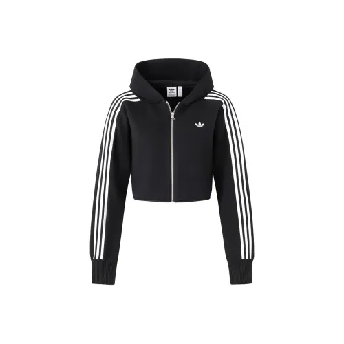 Adidas Originals Premium Zipper Hoodie Sweater Women's Black
