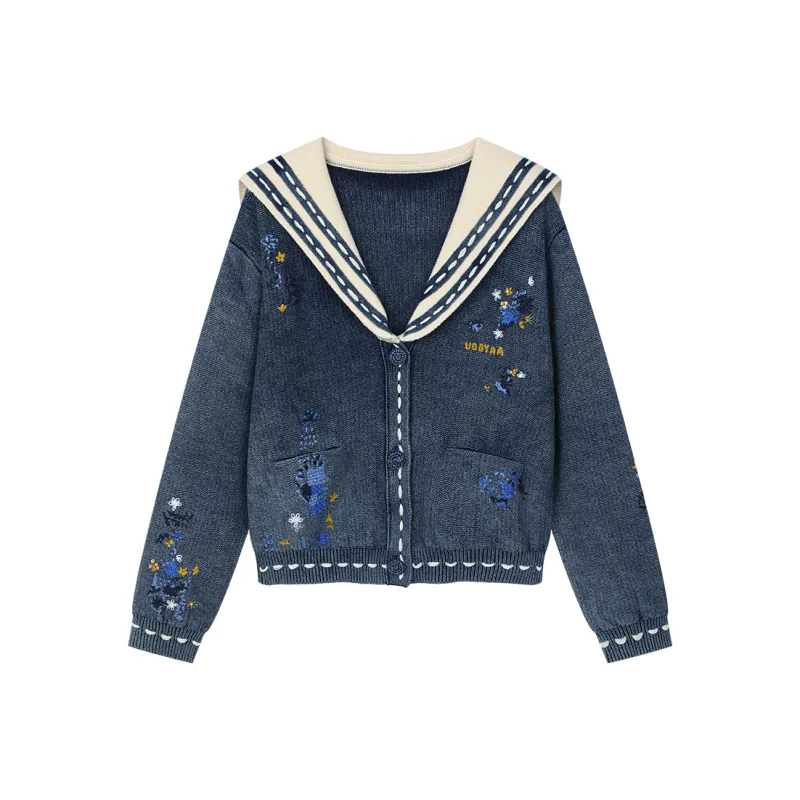 UOOYAA Sweater Women's Navy Blue-0