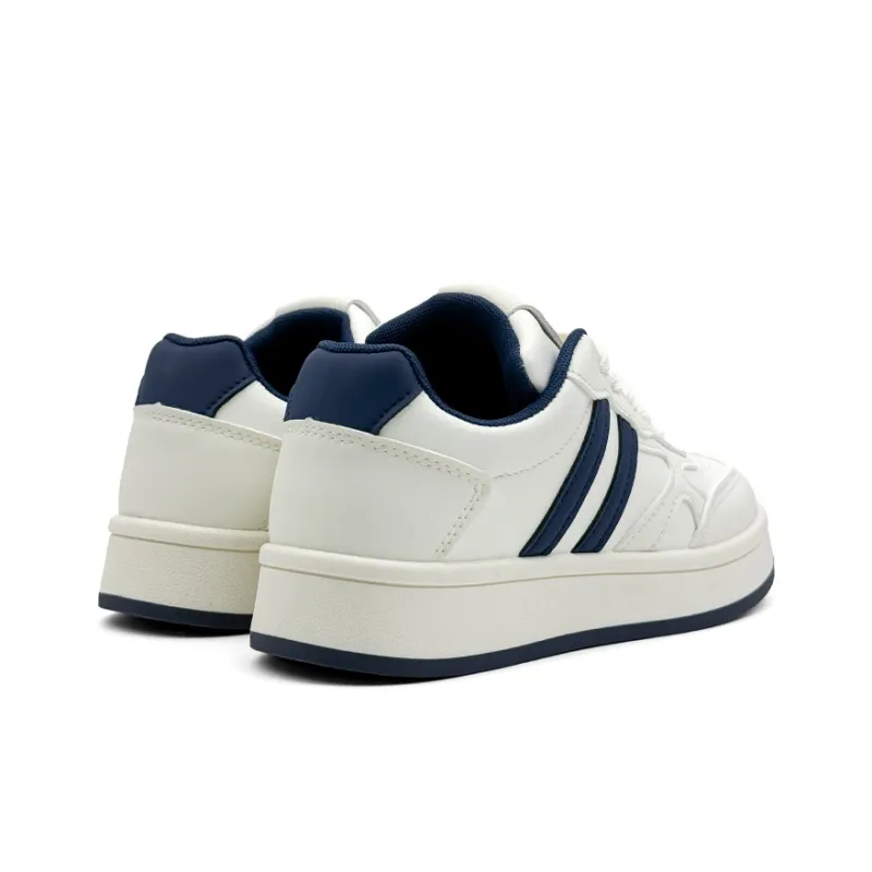 Mengsai Cushioning, Wear Resistant Low Top Skateboard Shoes Women's Beige Blue-4