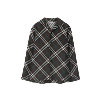 Burberry Check Pattern Buttoned Belted Shirt