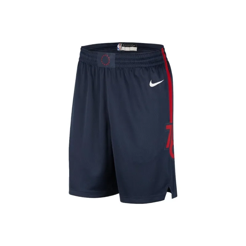 NBA Nike Philadelphia 76ers City Edition Swingman Basketball Shorts Men's Blue-0