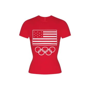 Skims USA Olympic Team Co-branded T-Shirts Women's RED/Red