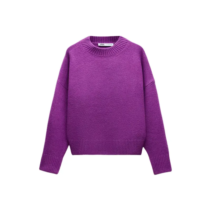 ZARA Sweater Women's Red Purple-0