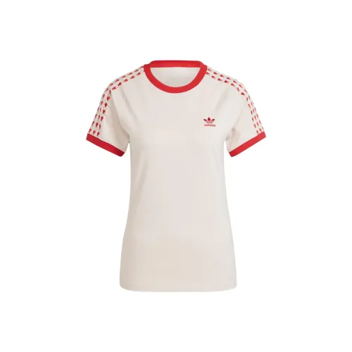 adidas originals Valentines Crew Neck Striped Heart Tee