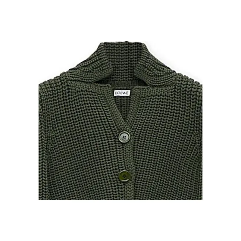 LOEWE FW24 Knitwear Women's Khaki Green-5